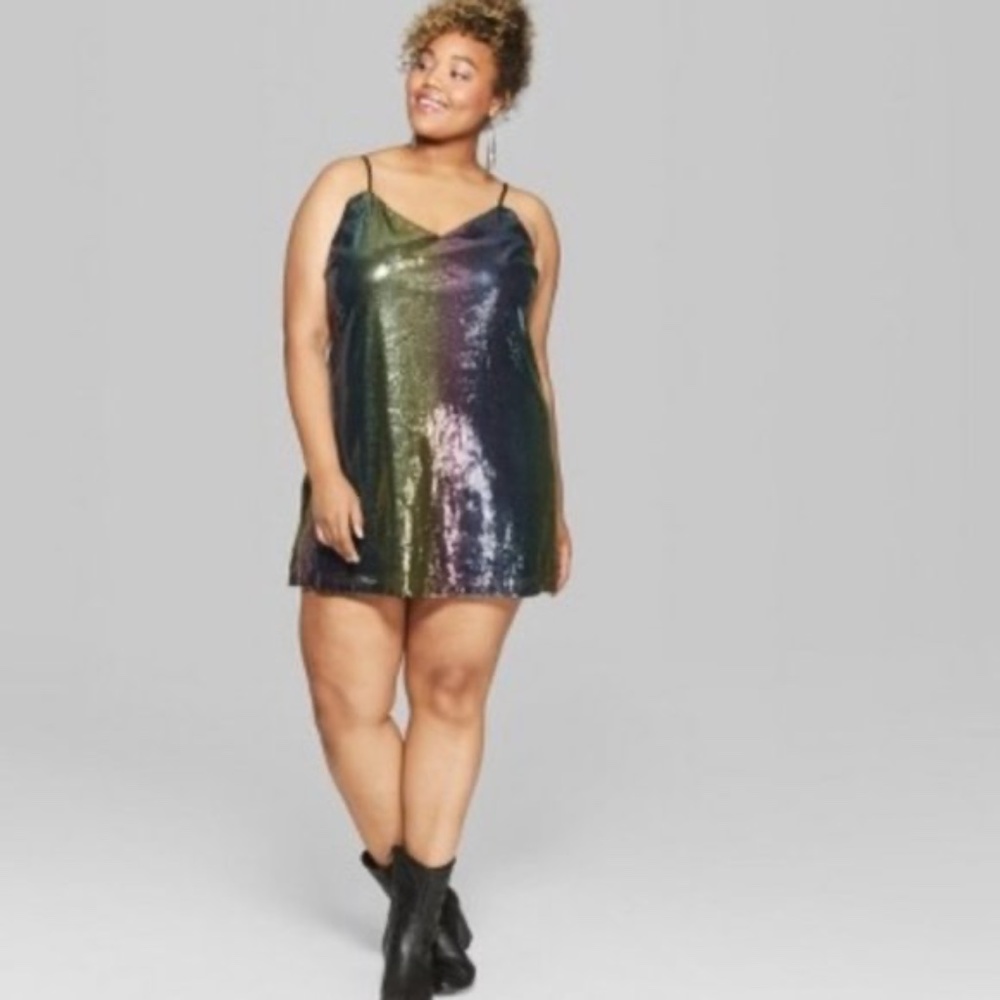 New w/o Tags Rainbow Sequin Wild Fable dress, Size Large
